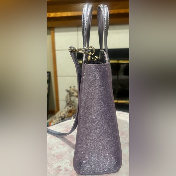 NWT Kate Spade Tinsel Glitter Satchel in hard to find color Lilac Frost - Picture 6 of 8